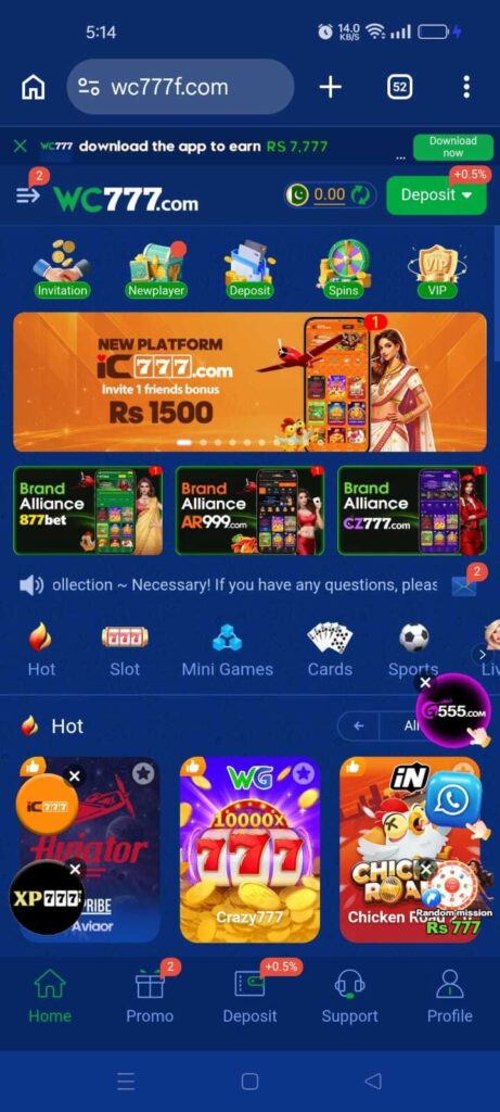 WC777 game Homepage