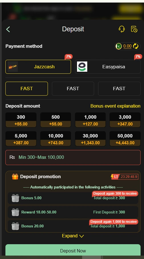 Z555 app deposit and withdraw