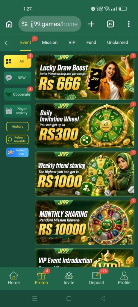 JJ99 game bonus