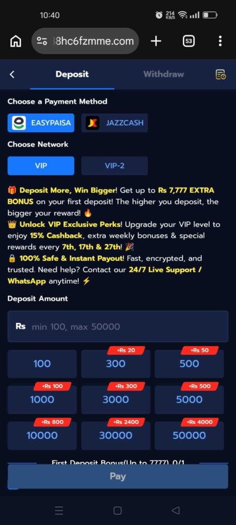 888ACE game deposit 