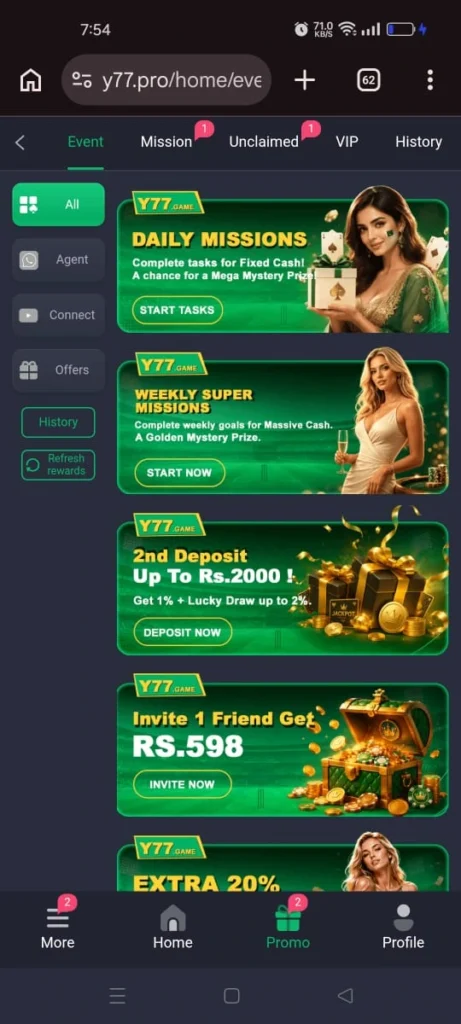 Y77 Game bonus