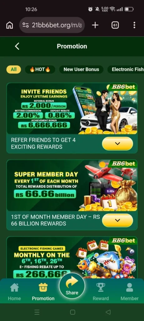 BB6bet Game bonus