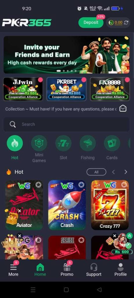 PKR365 Game homepage