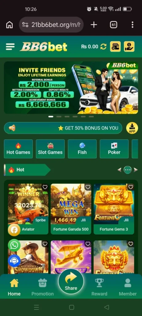 BB6bet Game homepage