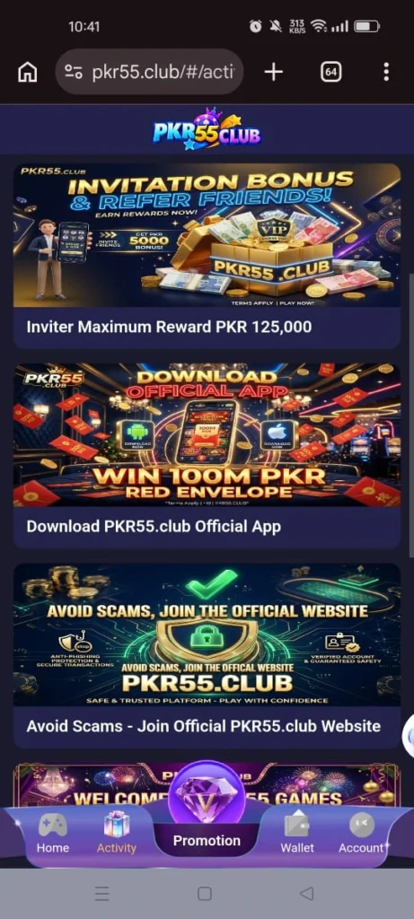 pkr55 Game promotion