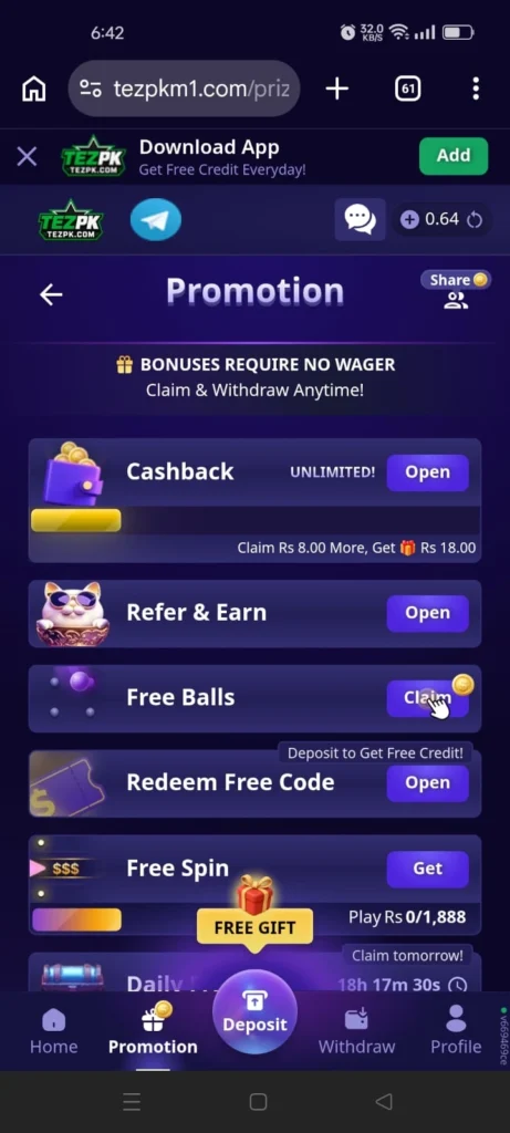 TEZPK Game promotion