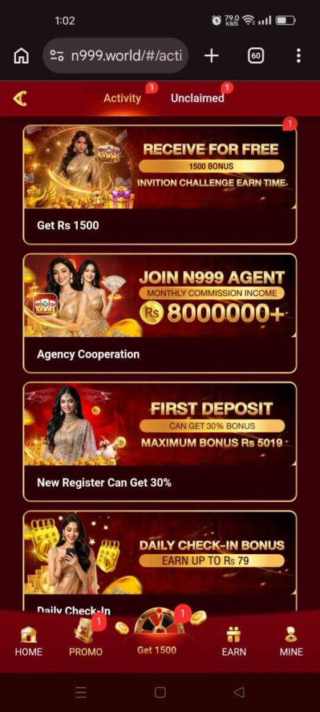 N999 Game bonus 